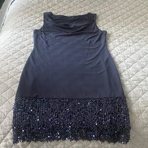Elegant Navy Blue Sleeveless Dress